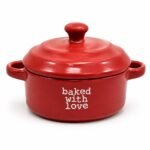 Mini-cocotte en céramique rouge – « Baked with Love